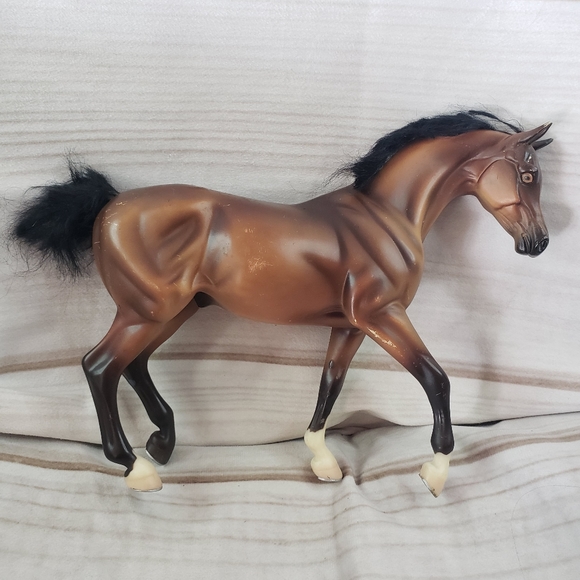 Breyer Other - 🌞SOLD🌞Breyer Brown Quarter Horse Black Hair 7.5 x 6.5 Inch Cut Hair Paint Wear